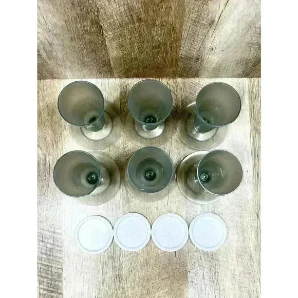 Vintage Tupperware Dessert 754 Parfait Fruit Pudding 6 Cups w/ 4 Lids Gray Y2K - Picture 3 of 5